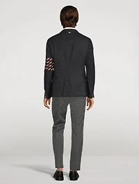 Unconstructed Cotton Jacket With Donegal Tweed