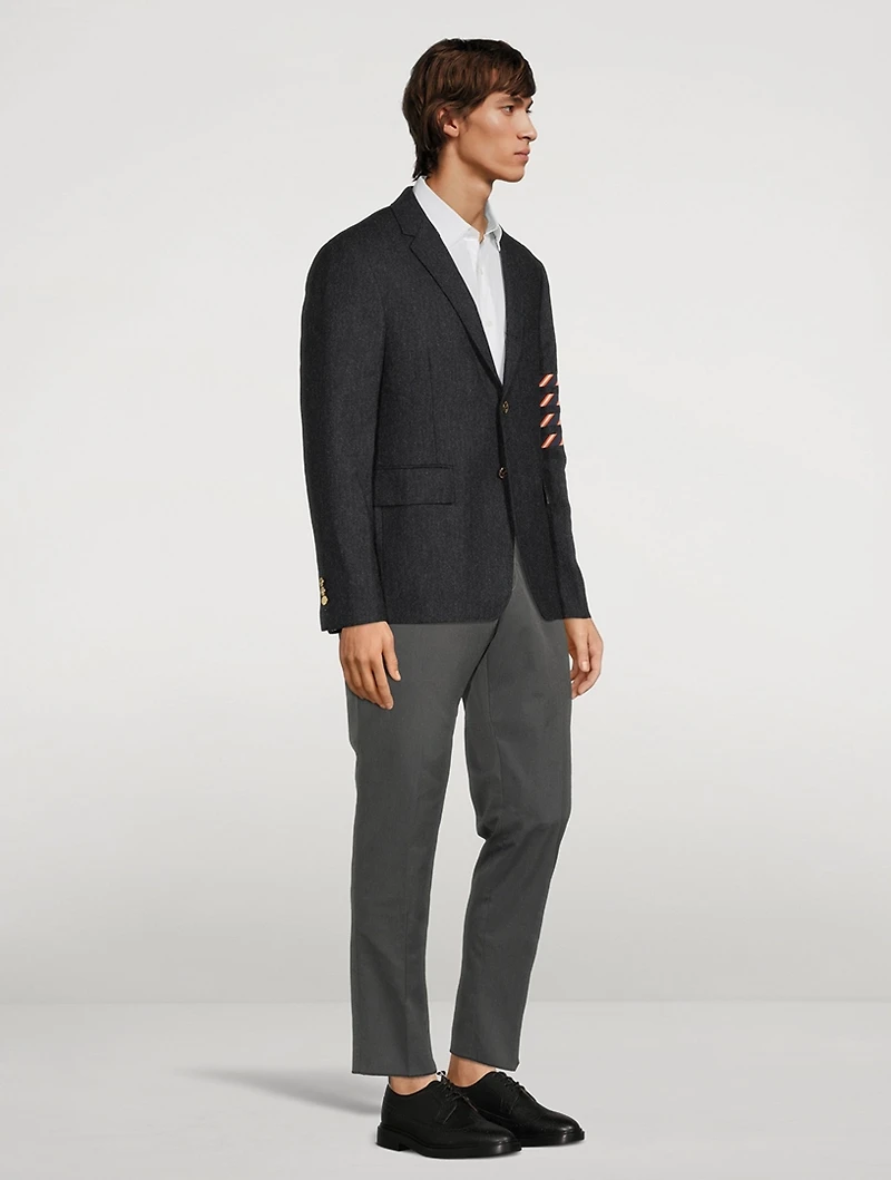 Unconstructed Cotton Jacket With Donegal Tweed
