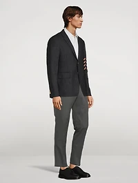 Unconstructed Cotton Jacket With Donegal Tweed