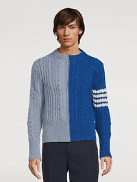 Fun-Mix Aran Cable Donegal 4-Bar Sweater