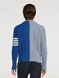 Fun-Mix Aran Cable Donegal 4-Bar Sweater