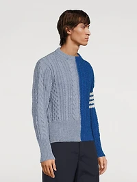 Fun-Mix Aran Cable Donegal 4-Bar Sweater