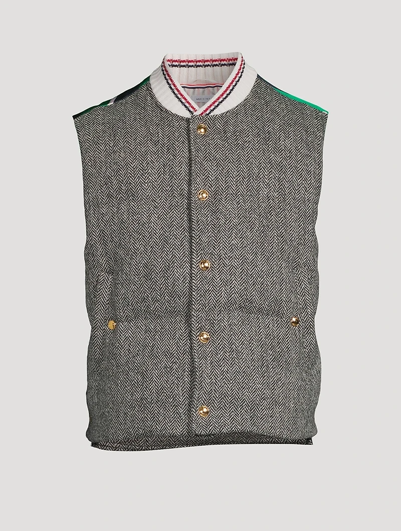 Herringbone Harris Tweed Down Vest
