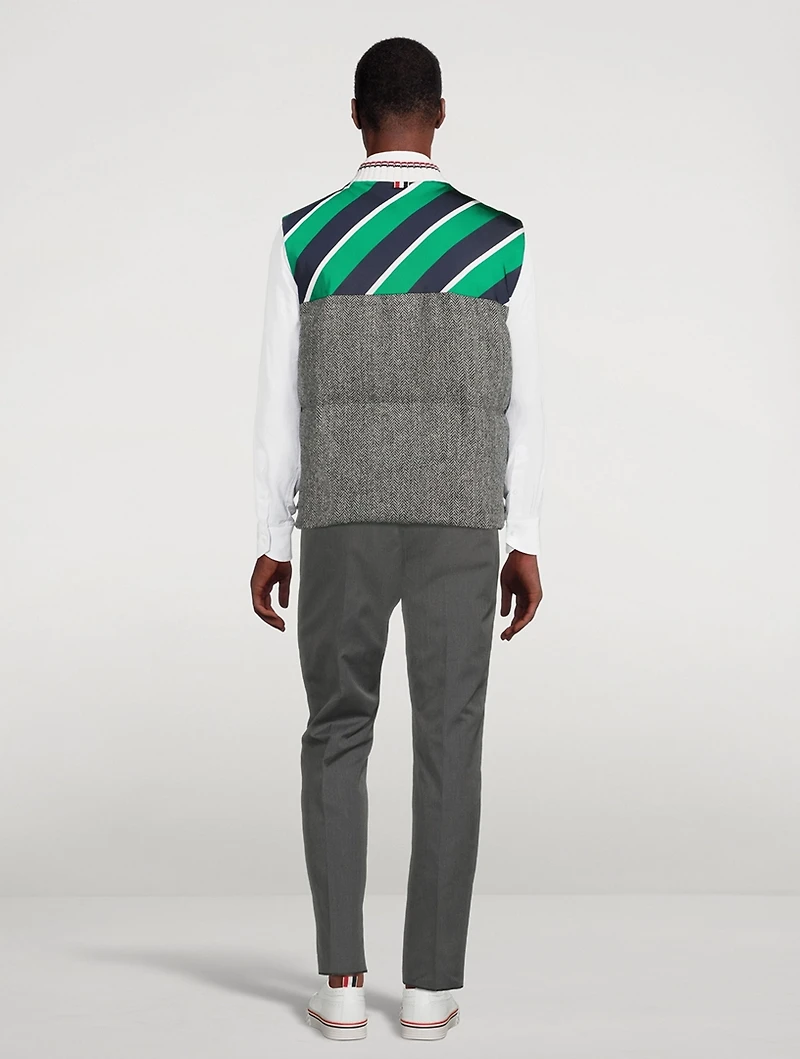 Herringbone Harris Tweed Down Vest
