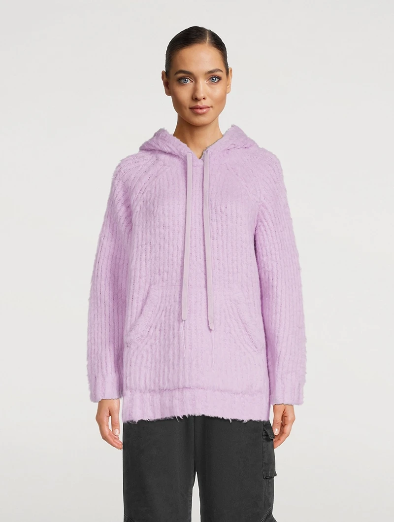 Fluffy Wool-Blend Hoodie