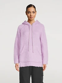 Fluffy Wool-Blend Hoodie