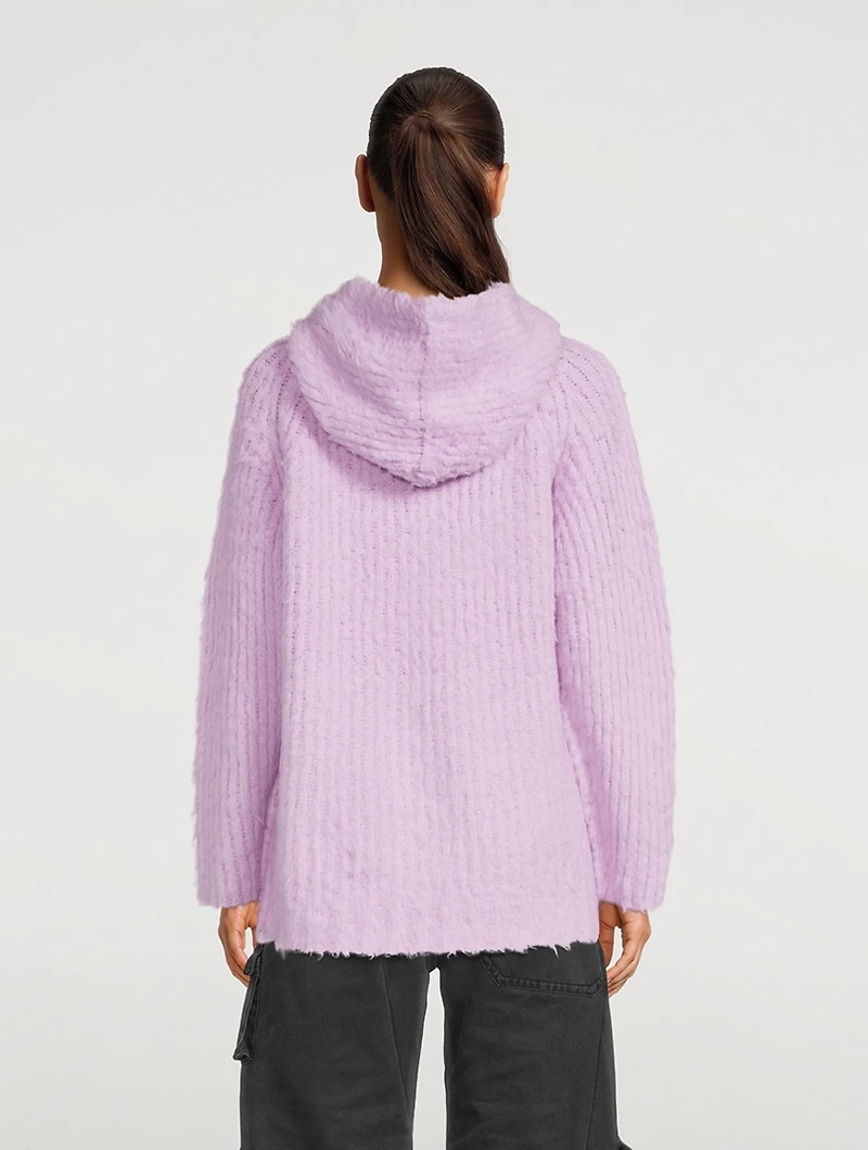 Fluffy Wool-Blend Hoodie