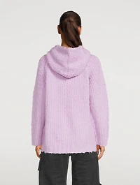 Fluffy Wool-Blend Hoodie