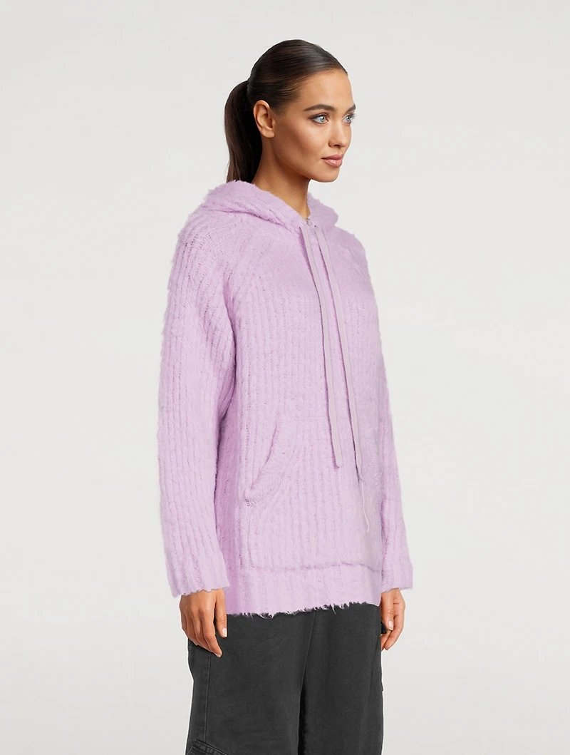 Fluffy Wool-Blend Hoodie
