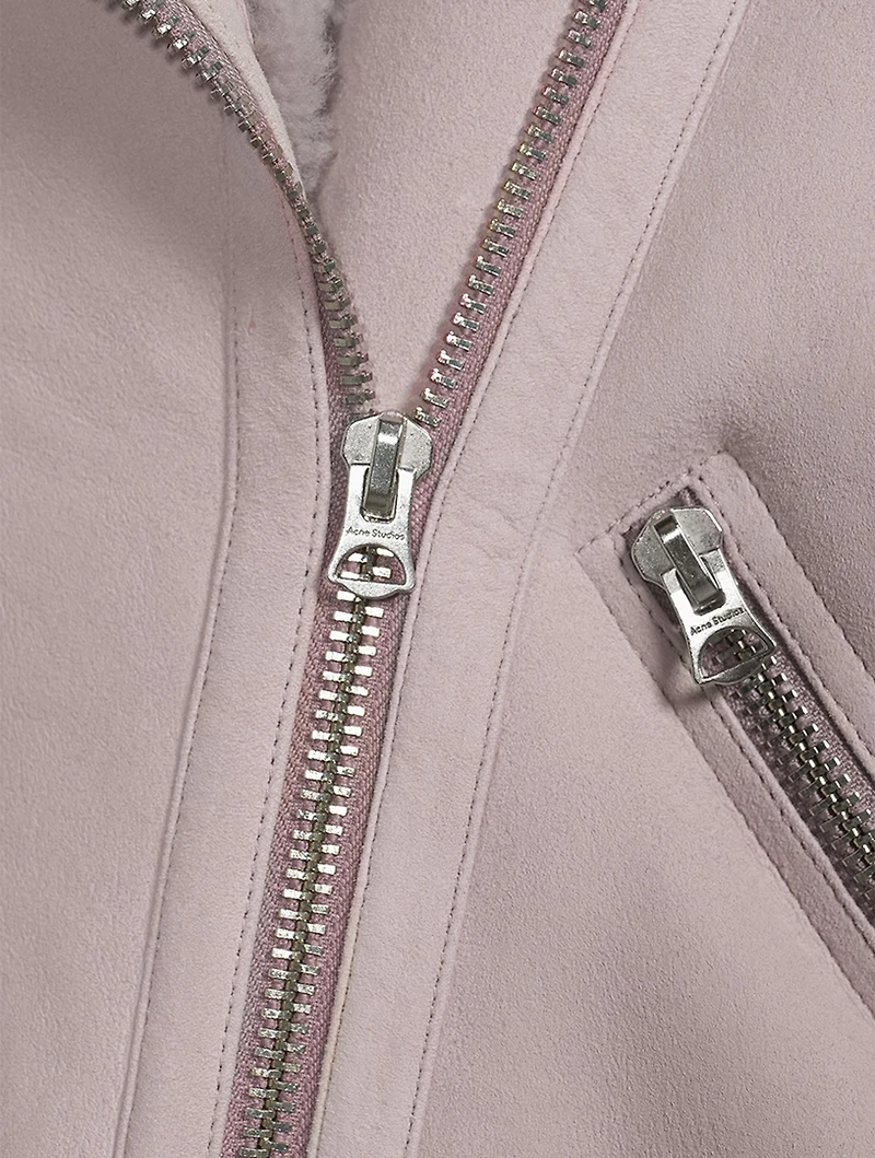 Shearling-Lined Suede Aviator Jacket