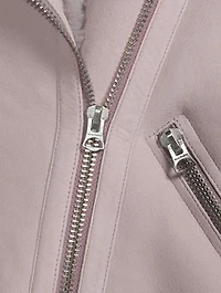Shearling-Lined Suede Aviator Jacket