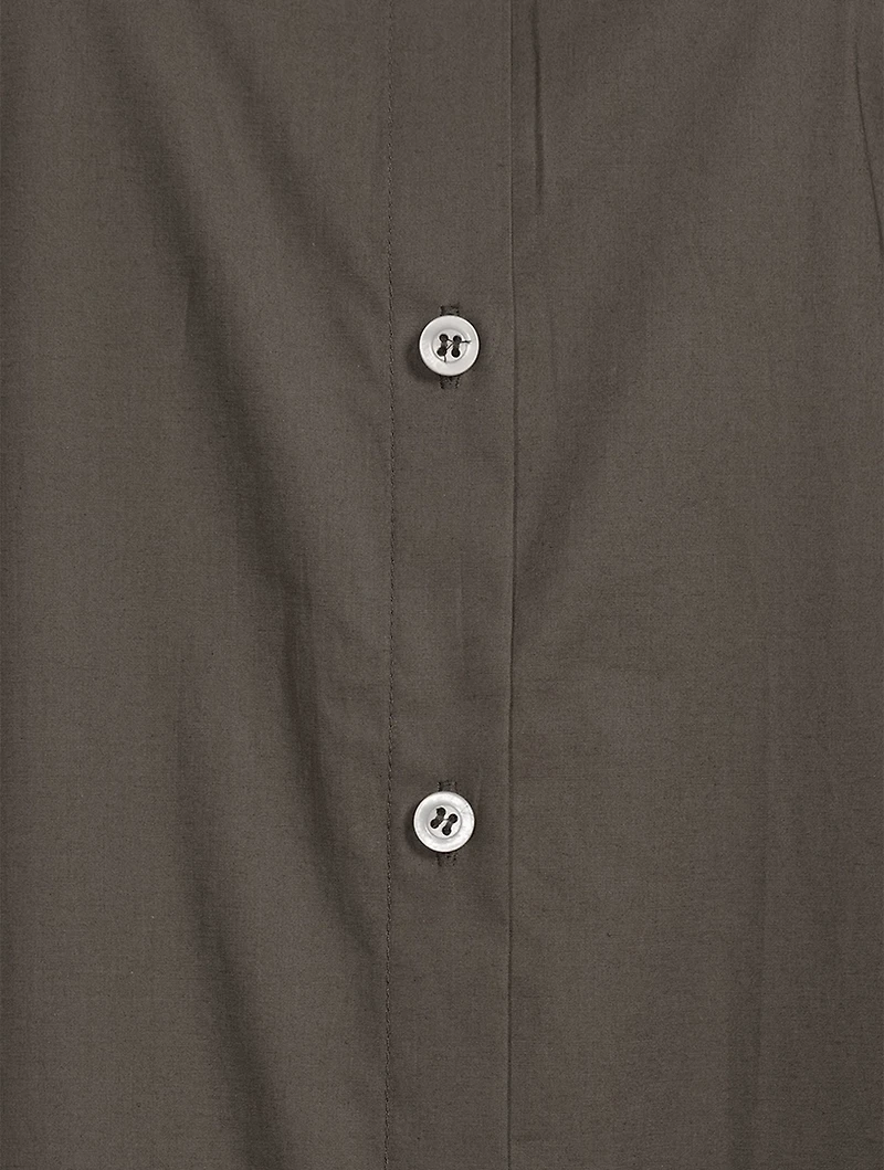 Cut-Out Poplin Shirt Dress