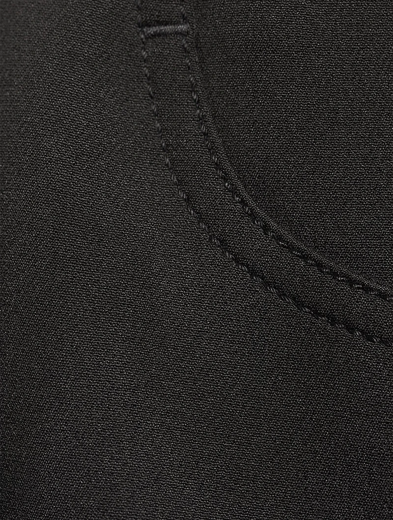 Spongy Faux-Layered Wide-Leg Trousers