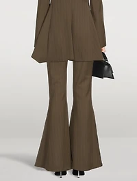 Flared Trousers Pinstripe Print