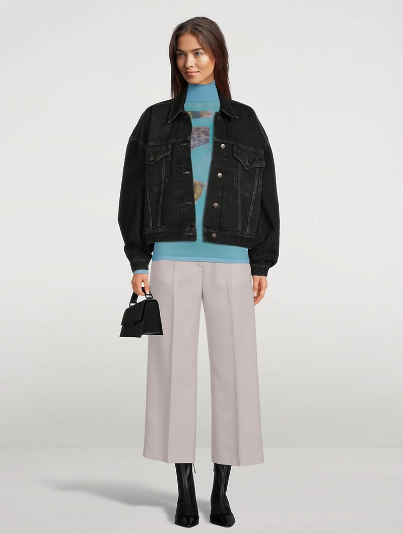 Denise Printed Sheer Turtleneck