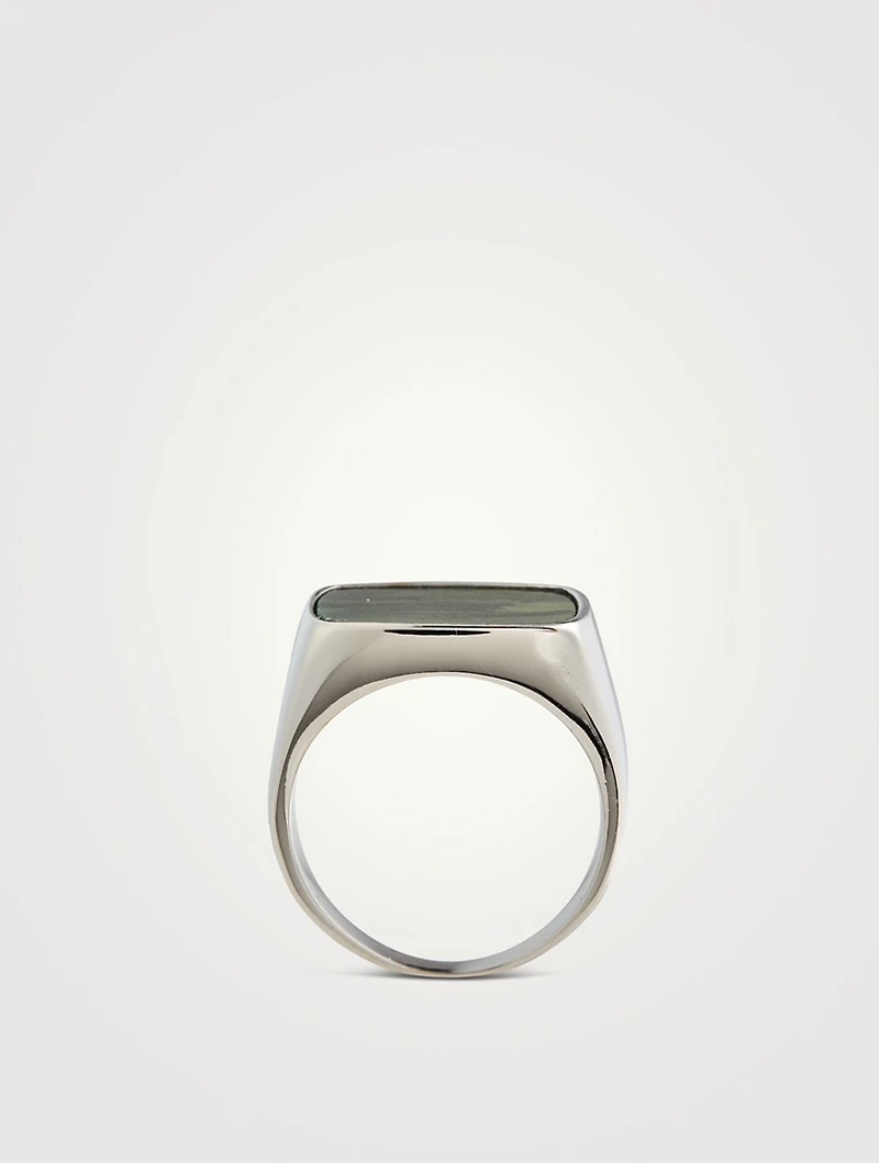 Signet Ring With Green Jade