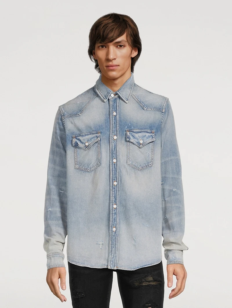 Camo Applique Denim Shirt