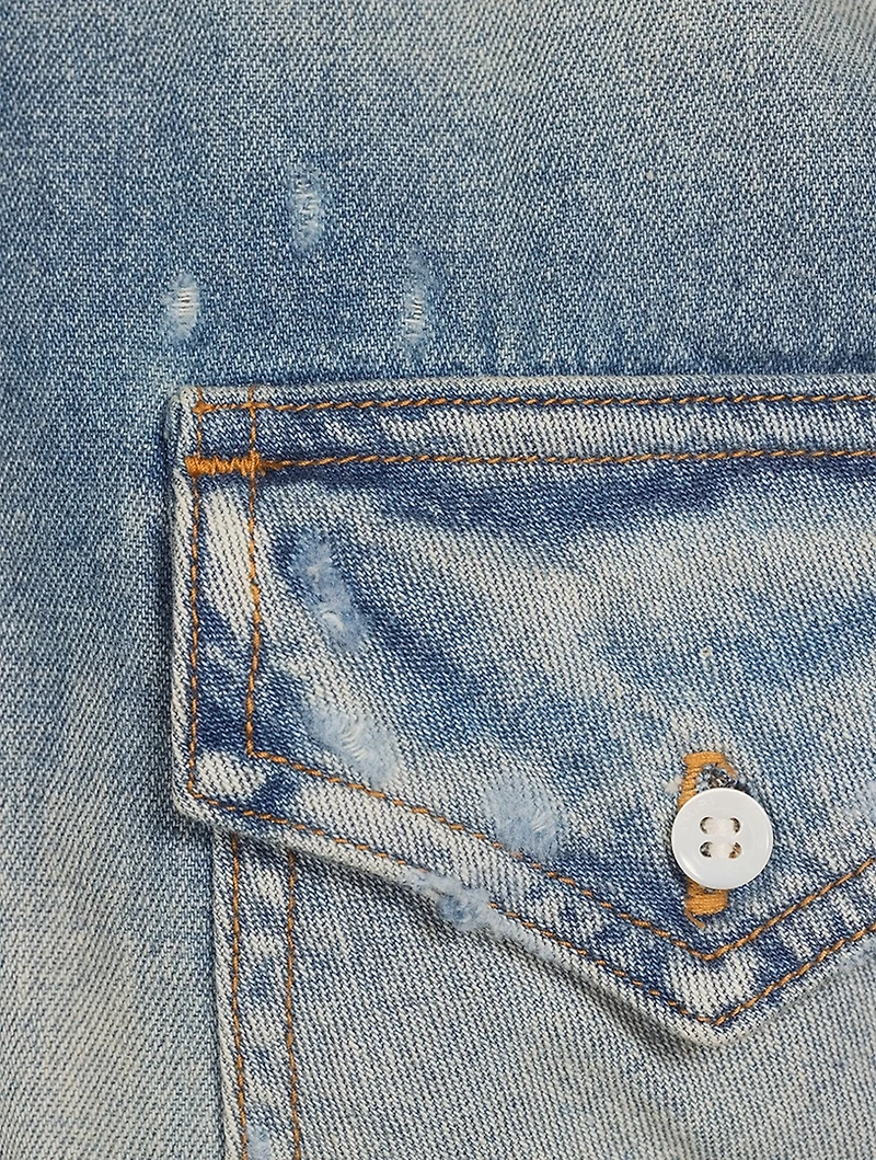 Camo Applique Denim Shirt