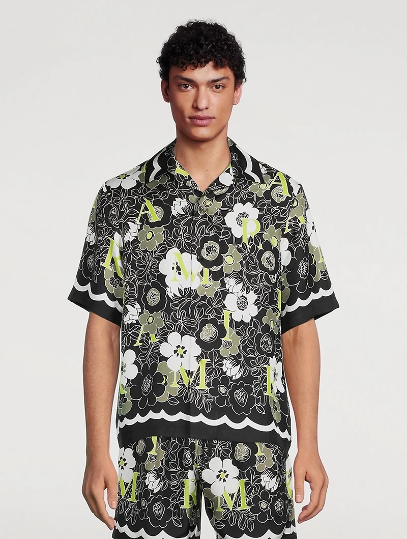 Flower Silk Camp Shirt