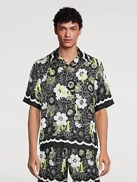 Flower Silk Camp Shirt