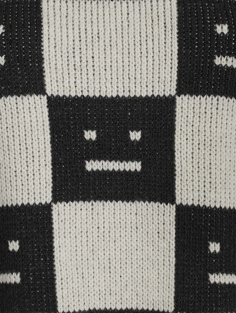 Checkerboard Face Wool Sweater