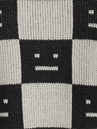 Checkerboard Face Wool Sweater