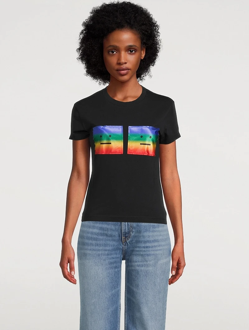 T-Shirt With Rainbow Patches