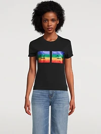 T-Shirt With Rainbow Patches
