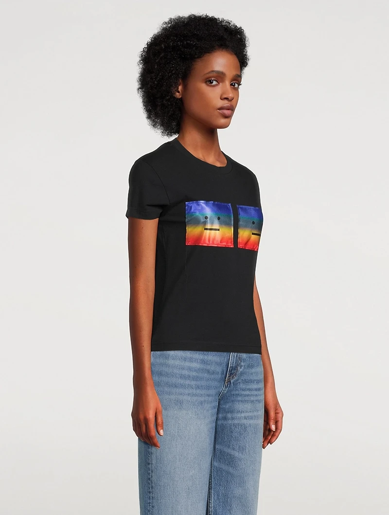 T-Shirt With Rainbow Patches