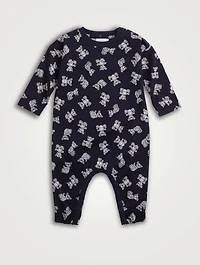 Cotton Jersey Jumpsuit Thomas Bear Print
