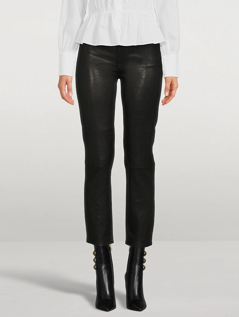 Le High Straight Leather Trousers