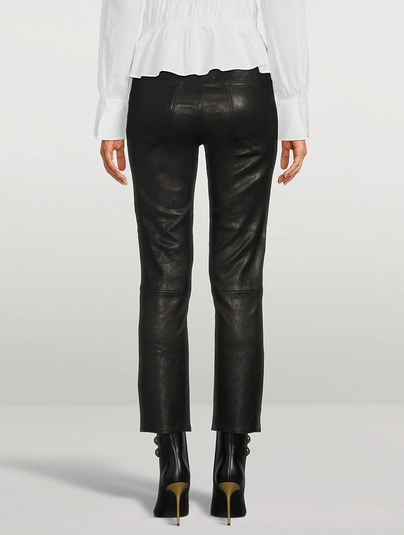 Le High Straight Leather Trousers