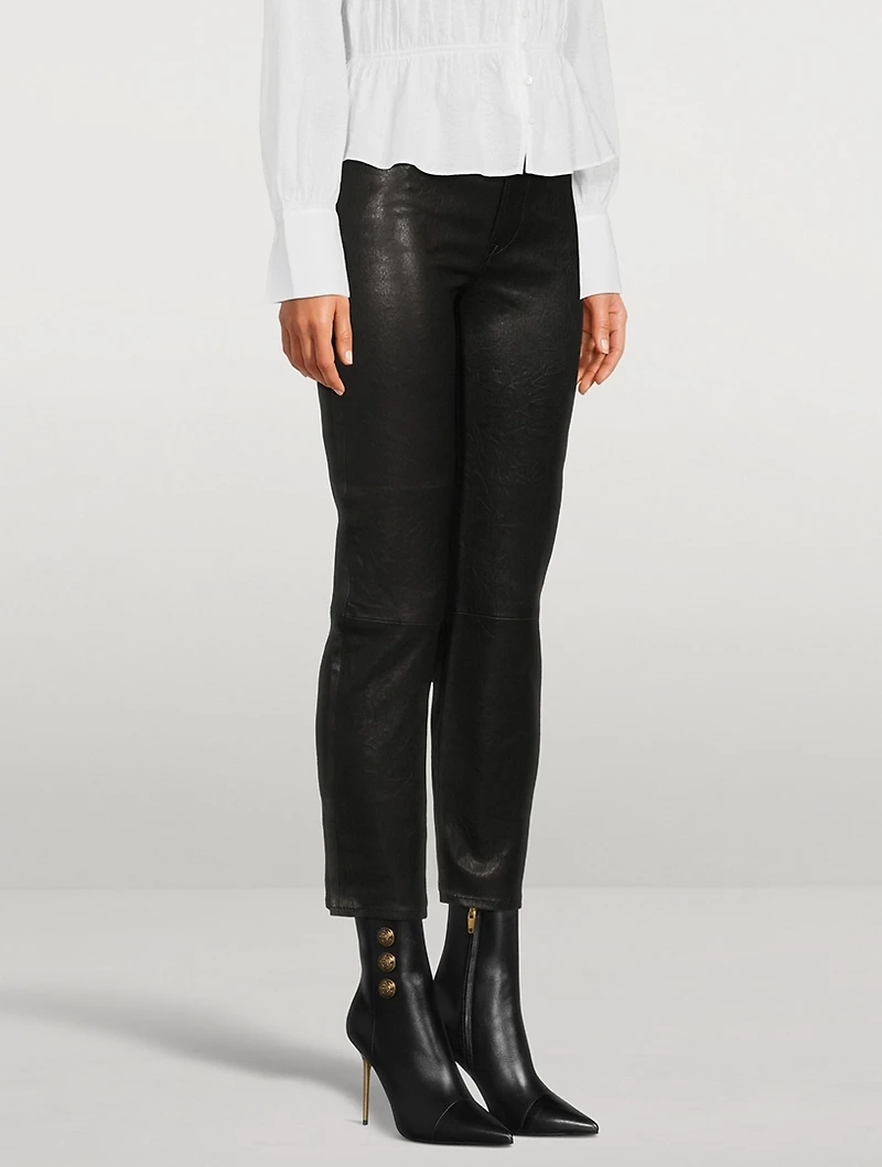 Le High Straight Leather Trousers