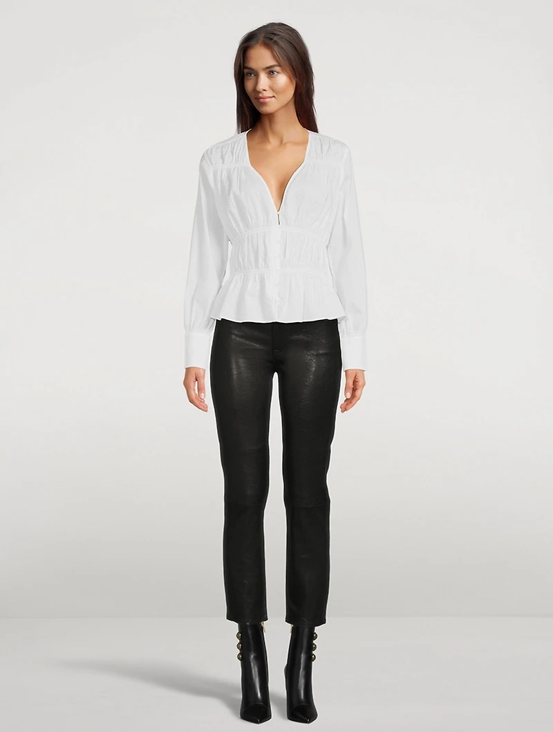 Le High Straight Leather Trousers