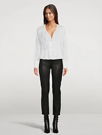 Le High Straight Leather Trousers