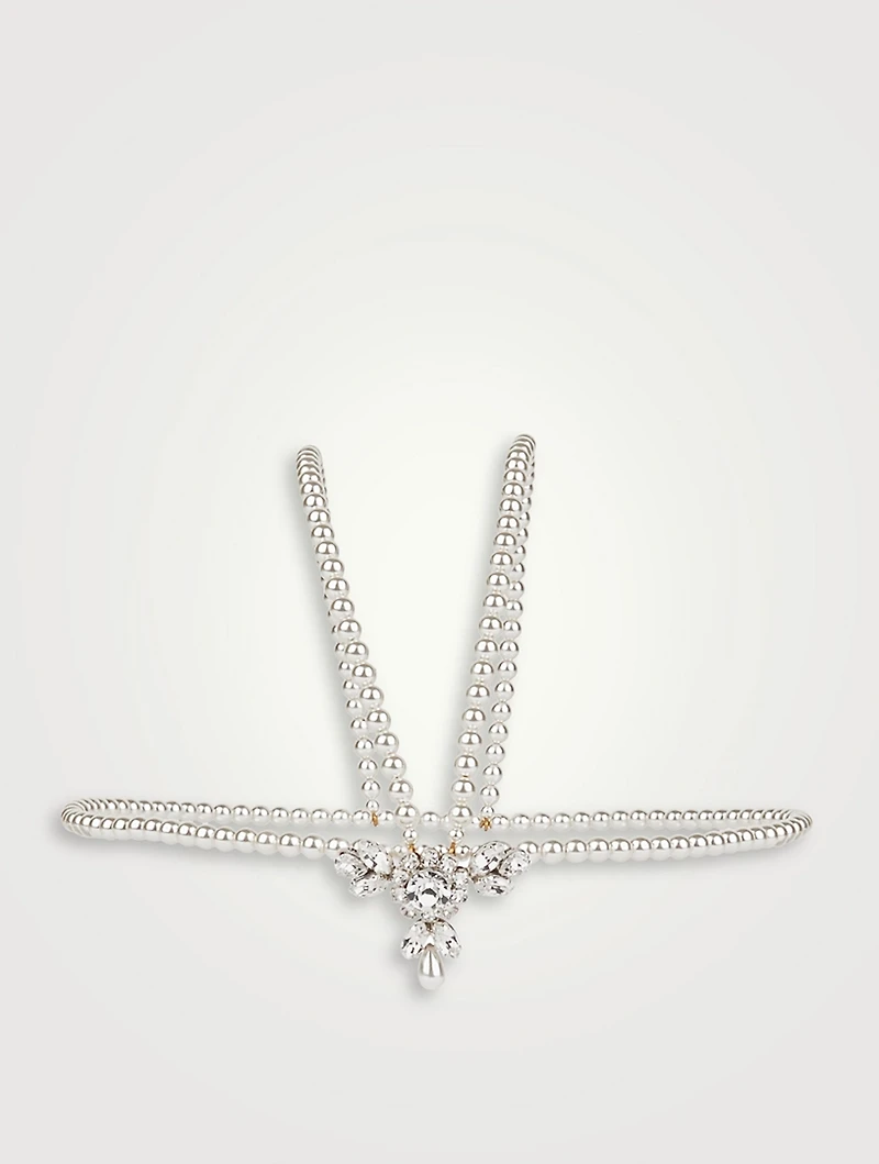 Crystal And Pearl Flower Drop Tiara