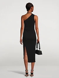 Asymmetric Zip Midi Dress