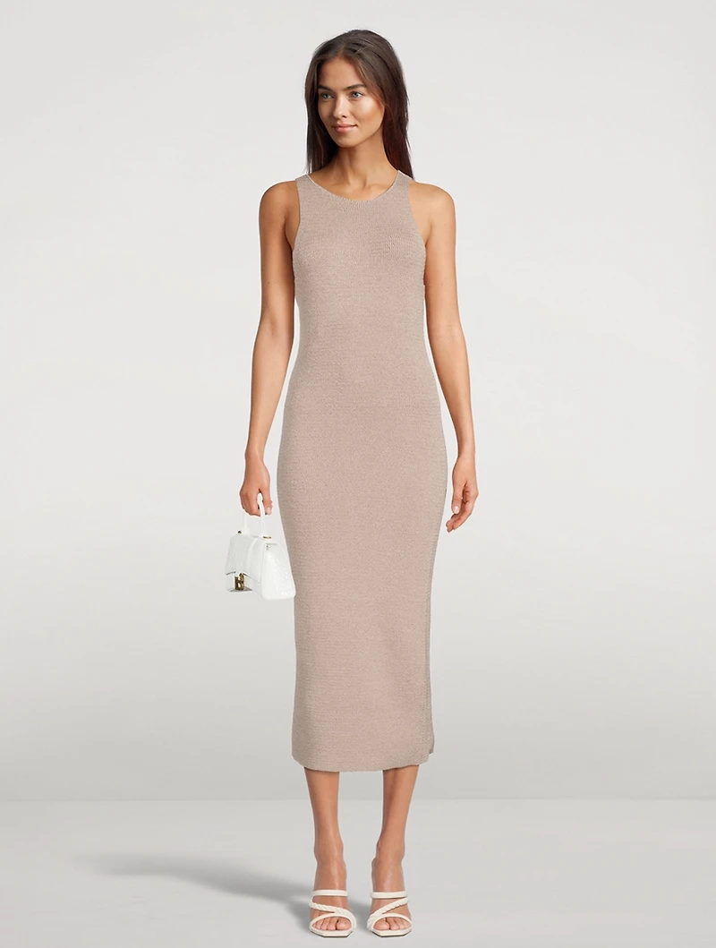 Ribbon Knit Midi Dress