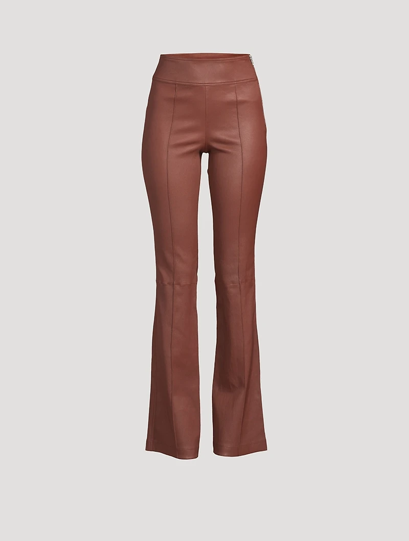 Leather Bootcut Trousers