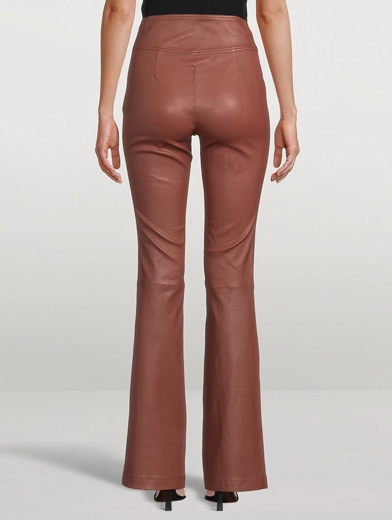 Leather Bootcut Trousers