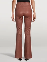 Leather Bootcut Trousers