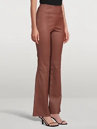 Leather Bootcut Trousers