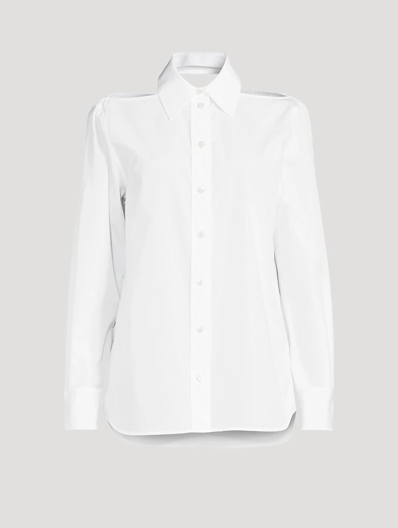 Cut-Out Poplin Shirt