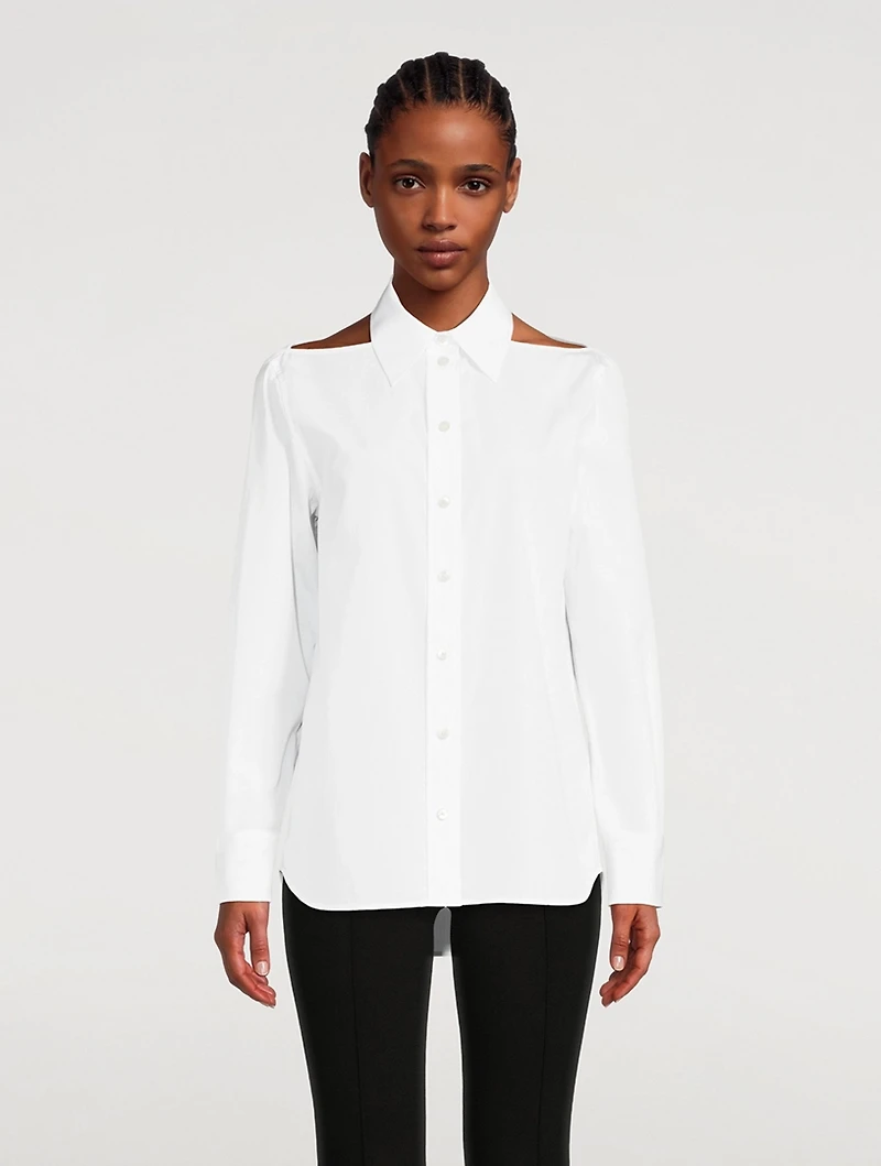 Cut-Out Poplin Shirt