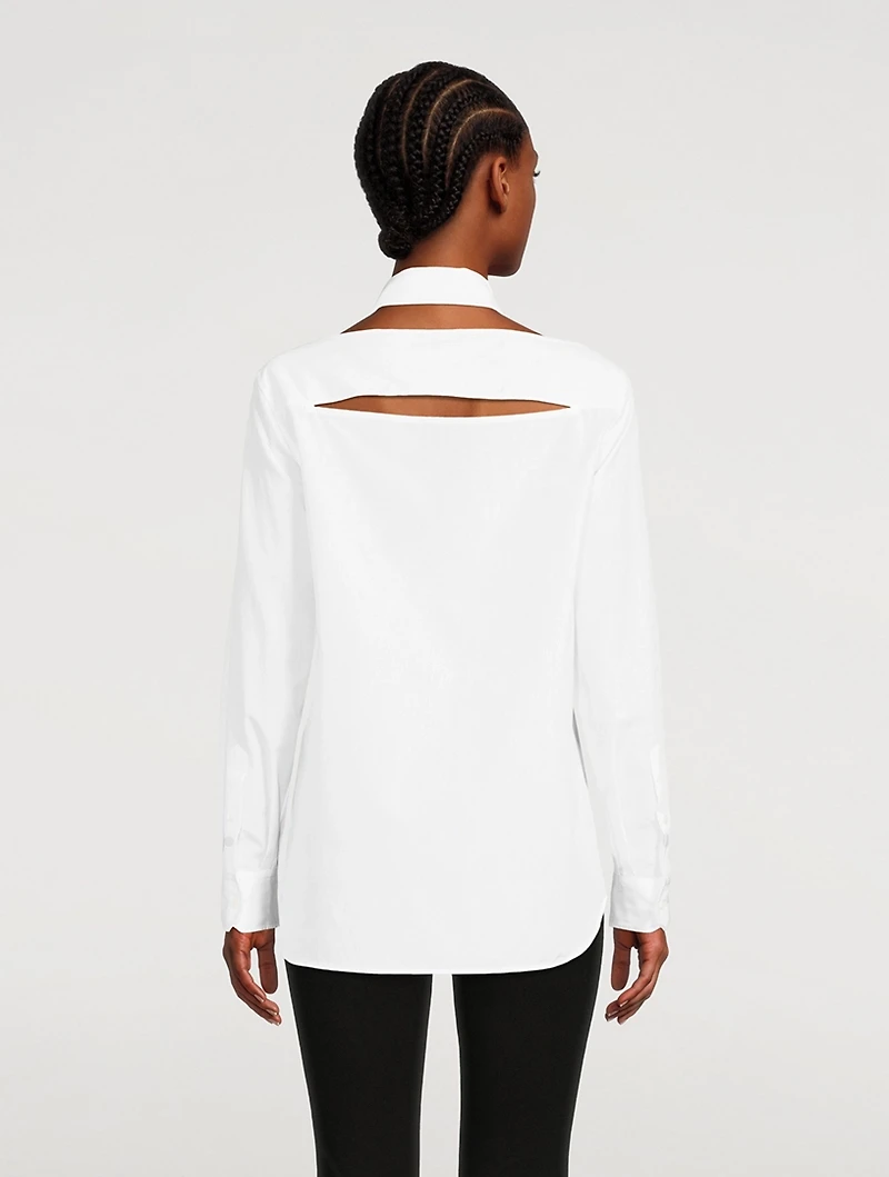Cut-Out Poplin Shirt