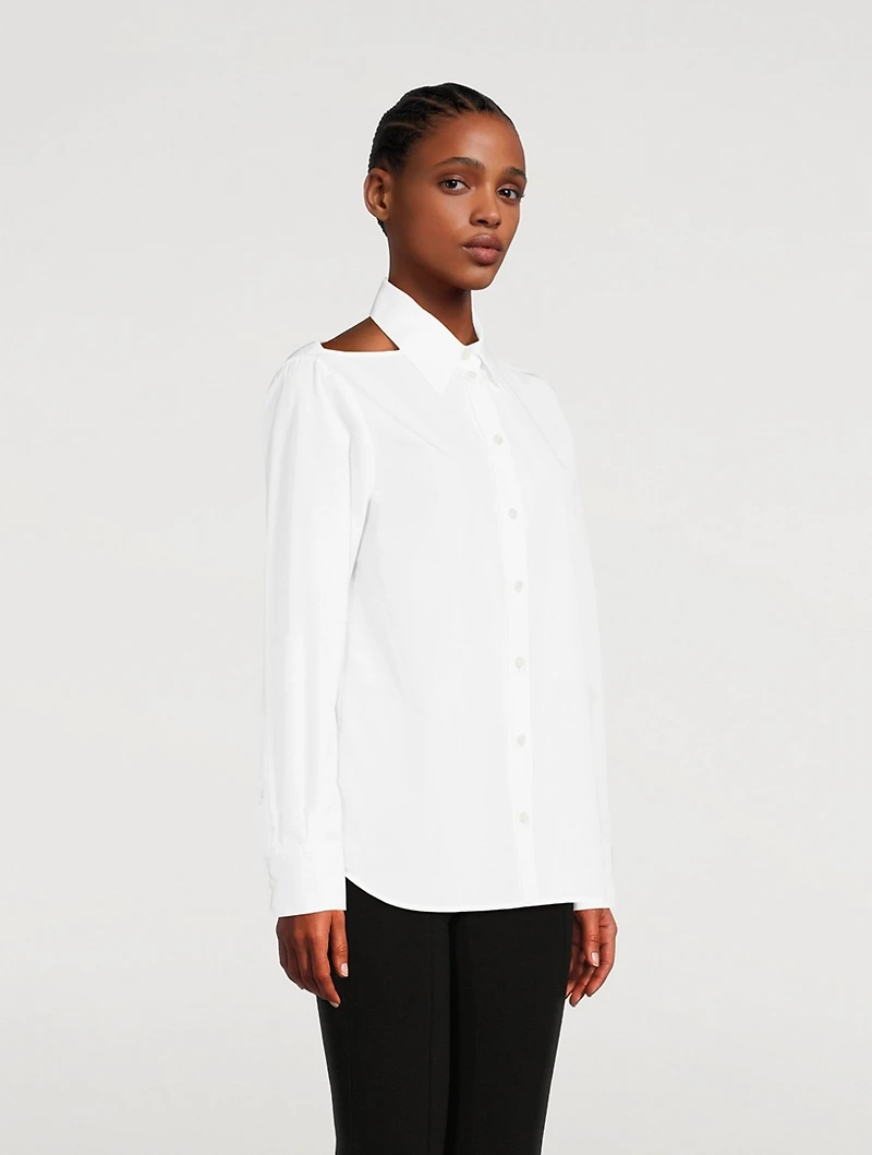 Cut-Out Poplin Shirt