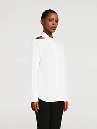 Cut-Out Poplin Shirt