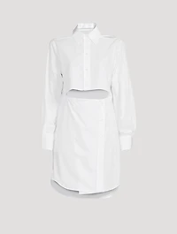 Cut-Out Poplin Shirt Dress
