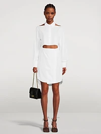 Cut-Out Poplin Shirt Dress