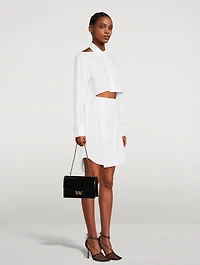 Cut-Out Poplin Shirt Dress